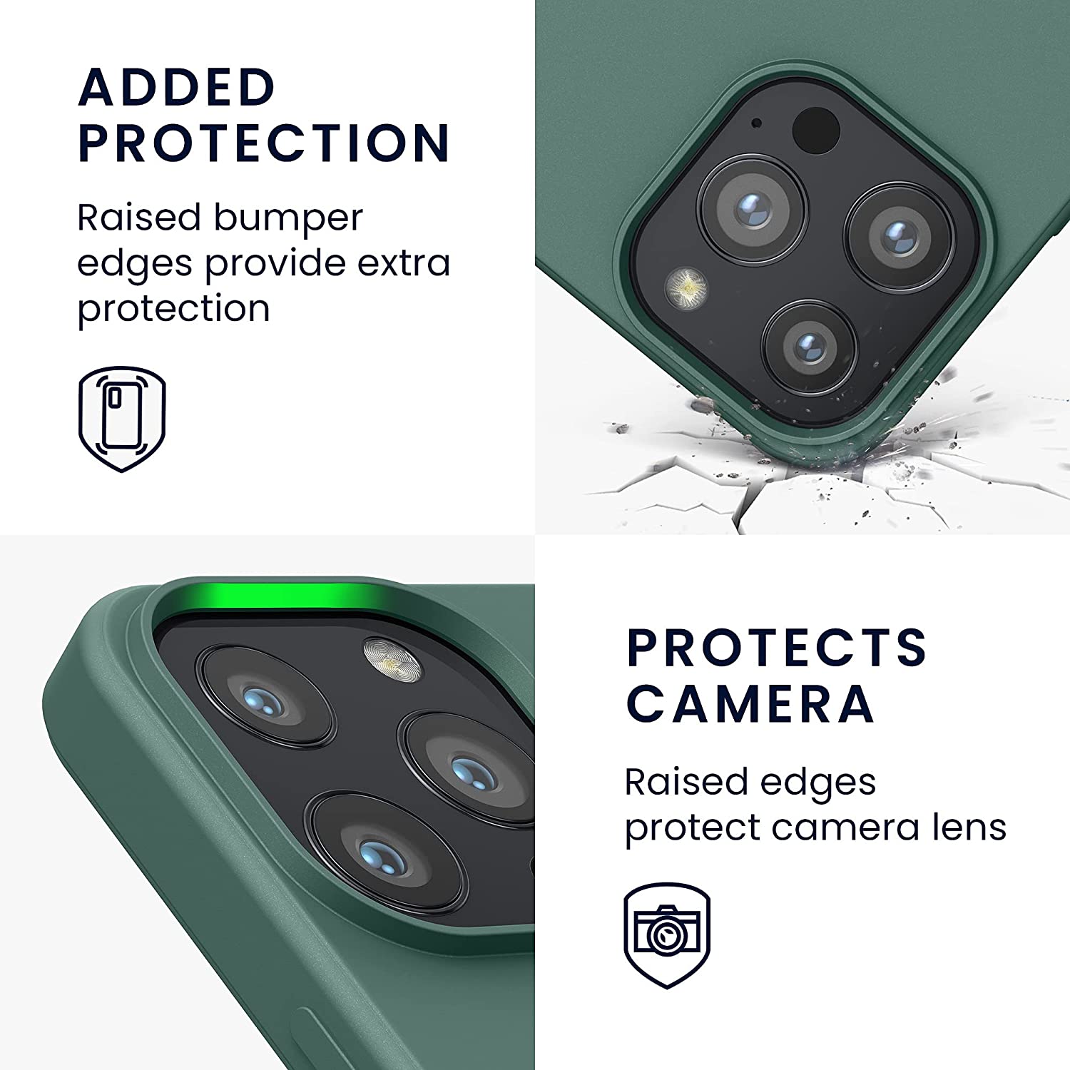 KW iPhone 13 Pro Θήκη Σιλικόνης Rubberized TPU - Forest Green - 55962.166