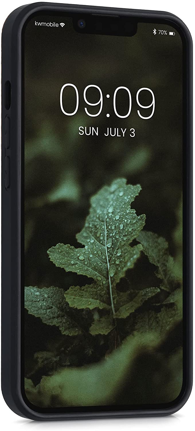 KW iPhone 13 Θήκη από Φυσικό Ξύλο Design Maya Calendar Art - Light Brown / Black - 55953.05