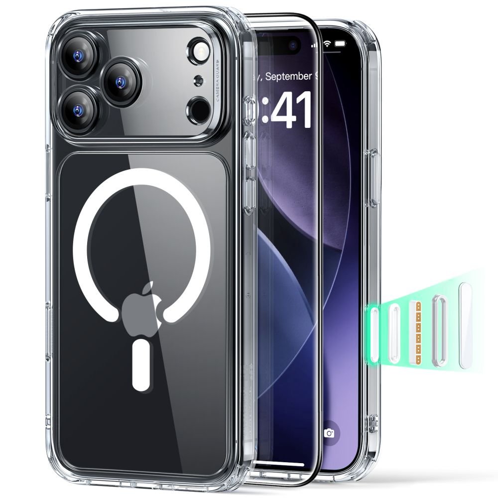 ESR iPhone 17 Pro Max - Σετ με Classic Hybrid MagSafe Σκληρή Θήκη με Πλαίσιο Σιλικόνης και Αντιχαρακτικό Γυαλί Οθόνης - Διάφανη