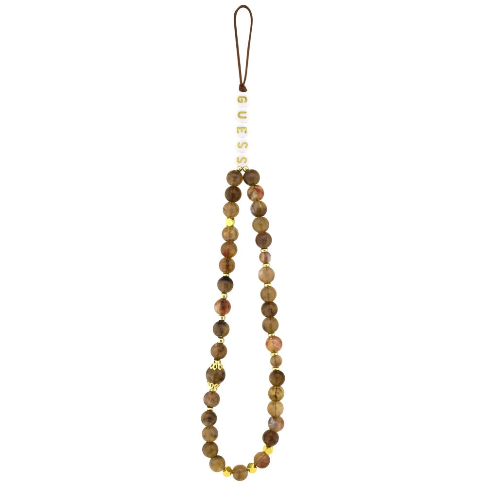 Guess iPhone 17 Pro - 4G Strap Triangle Logo MagSafe - Σκληρή Θήκη με Επένδυση Συνθετικού Δέρματος και Λουράκι - Brown - GUHMP17LP4TSDPPSW