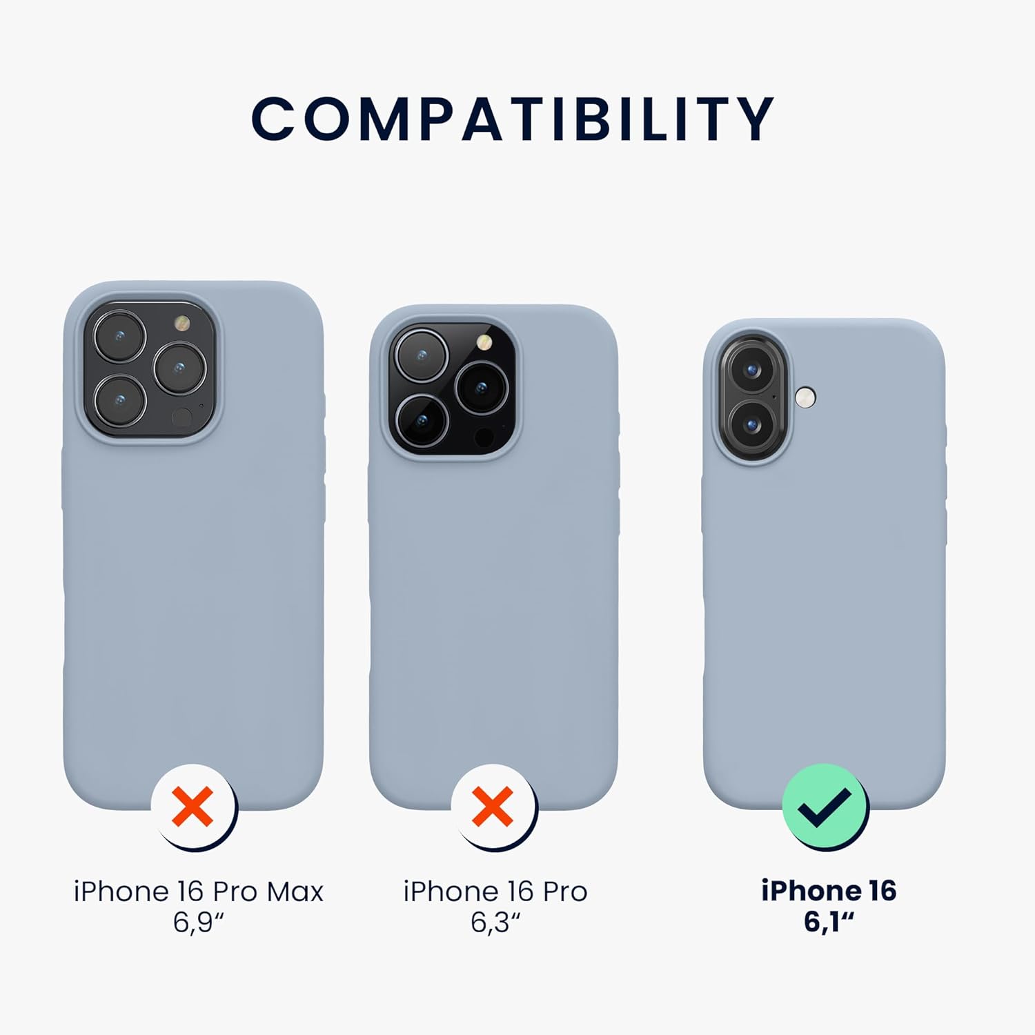 KW iPhone 16 Θήκη Σιλικόνης Rubberized TPU - Light Blue Matte