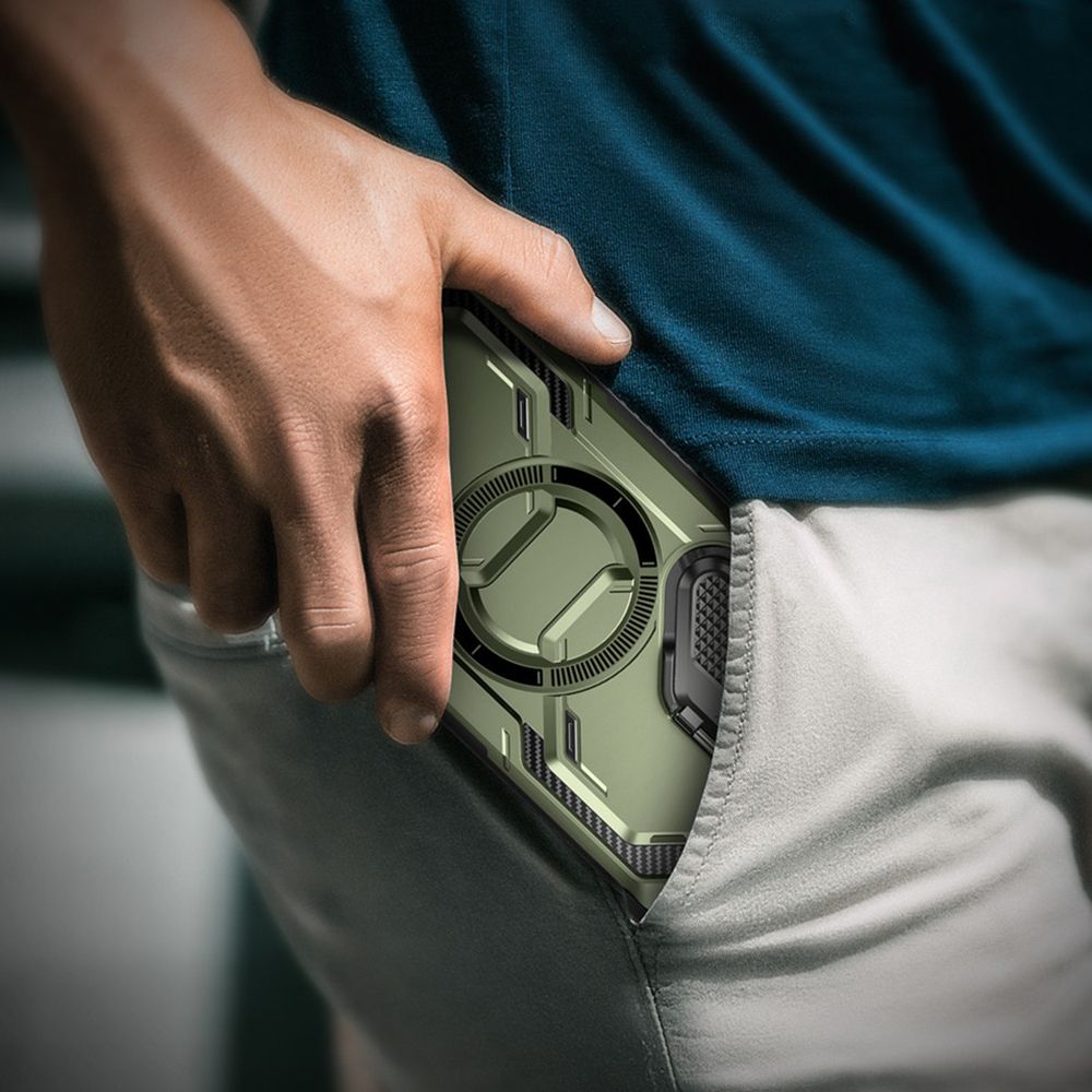 Supcase Samsung Galaxy S24 Ultra Armorbox Magsafe Σκληρή Θήκη με Προστασία Οθόνης και Κάλυμμα Κάμερας / Stand - Green