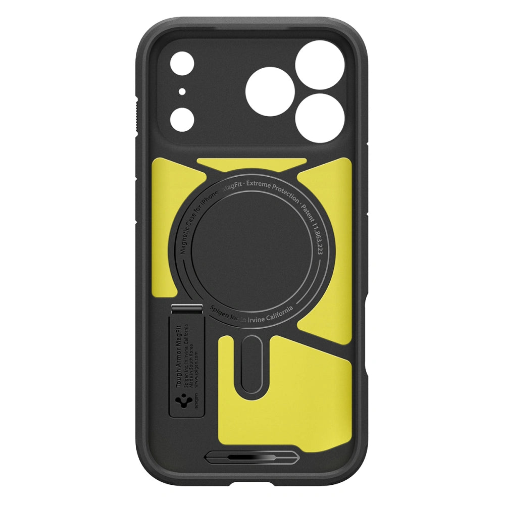 Spigen iPhone 17 Pro - Tough Armor T Mag - MagSafe Σκληρή Θήκη με Πλαίσιο Σιλικόνης και Σταντ - Black