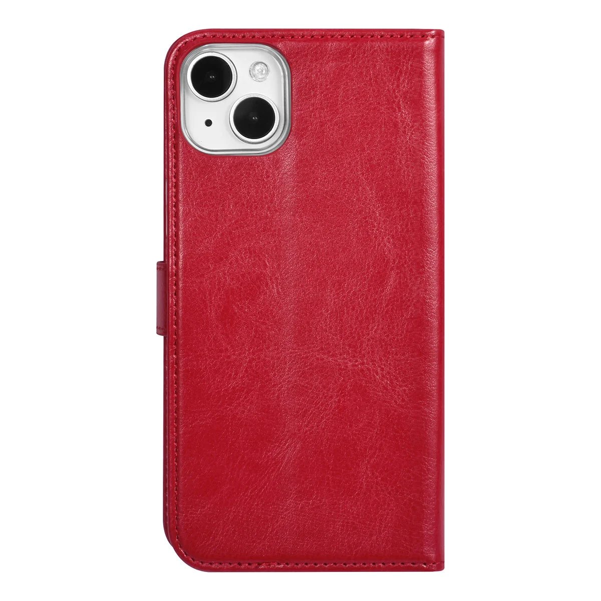 Tuniq iPhone 15 Plus / 14 Plus - Θήκη Πορτοφόλι Stand από Δερματίνη - Κόκκινη