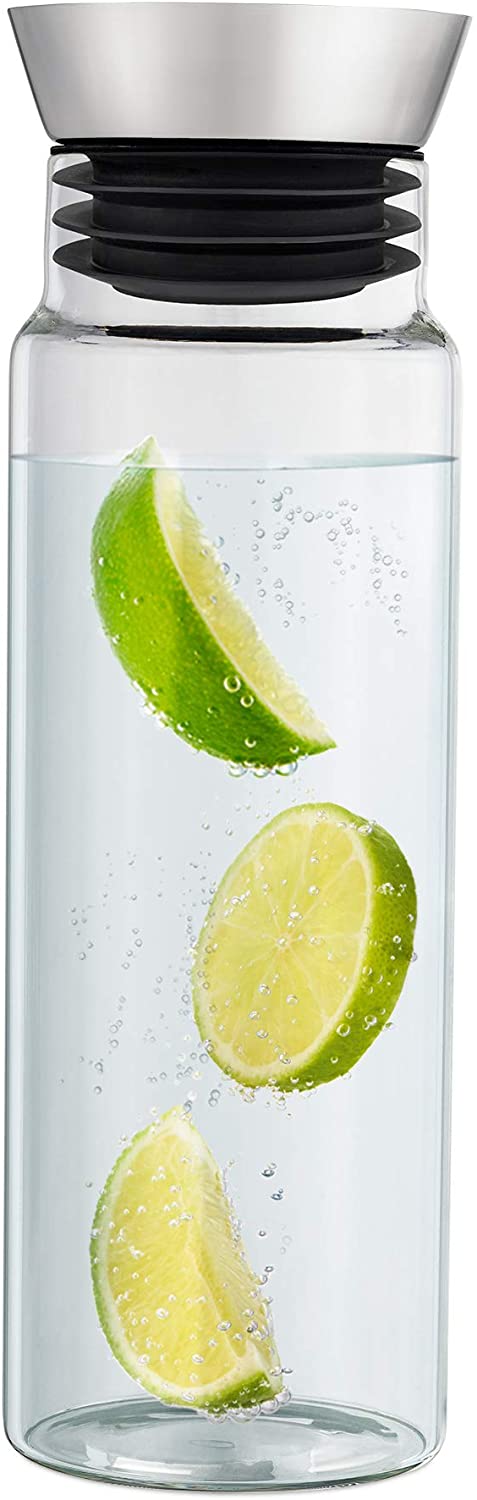 Navaris Glass Water Carafe with Lid Γυάλινη Κανάτα Νερού - 1L - Clear - 53828.01