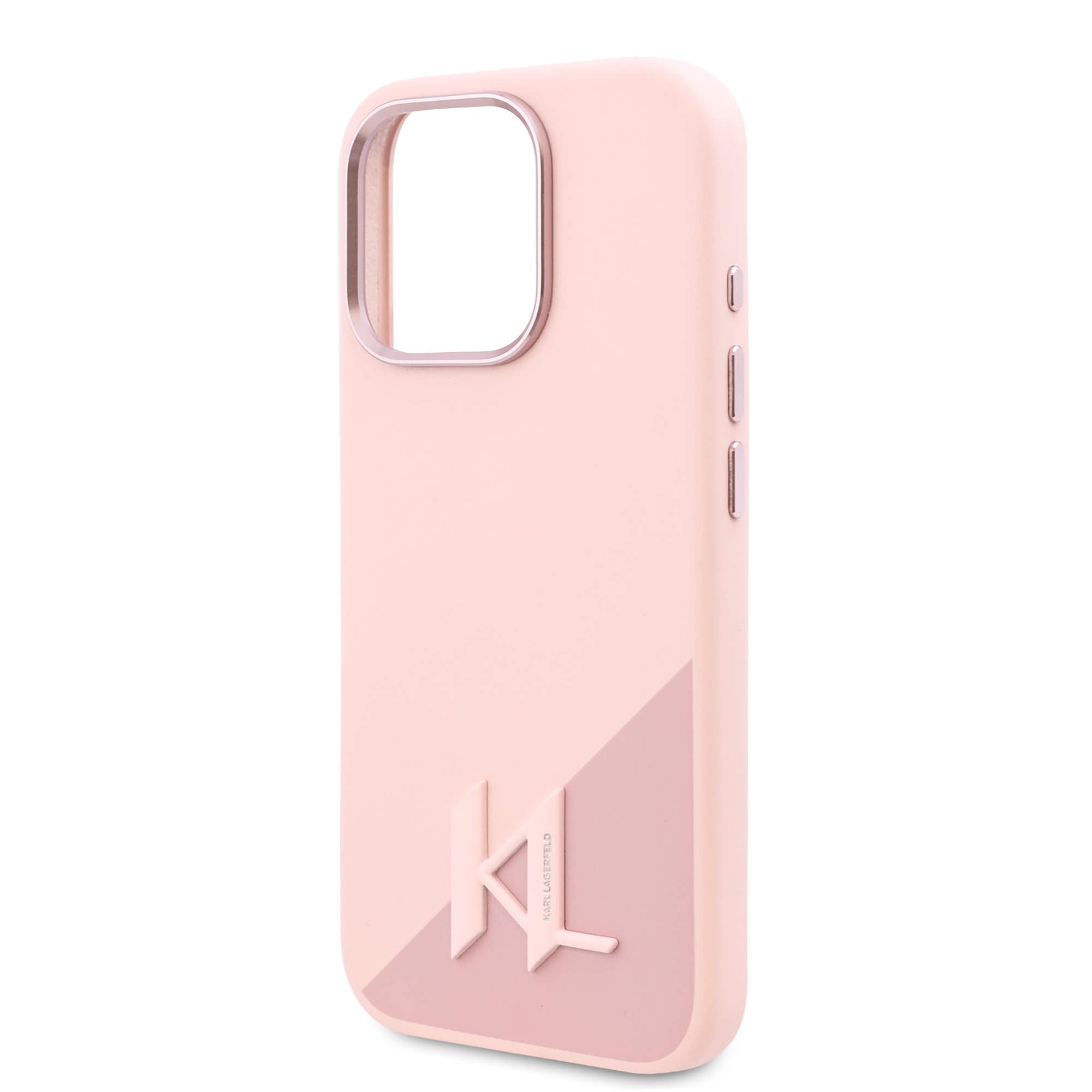 Karl Lagerfeld iPhone 16 - Silicone Shadow Metal Initial - MagSafe Θήκη Σιλικόνης - Pink - KLHMP16XSCMKMPCP