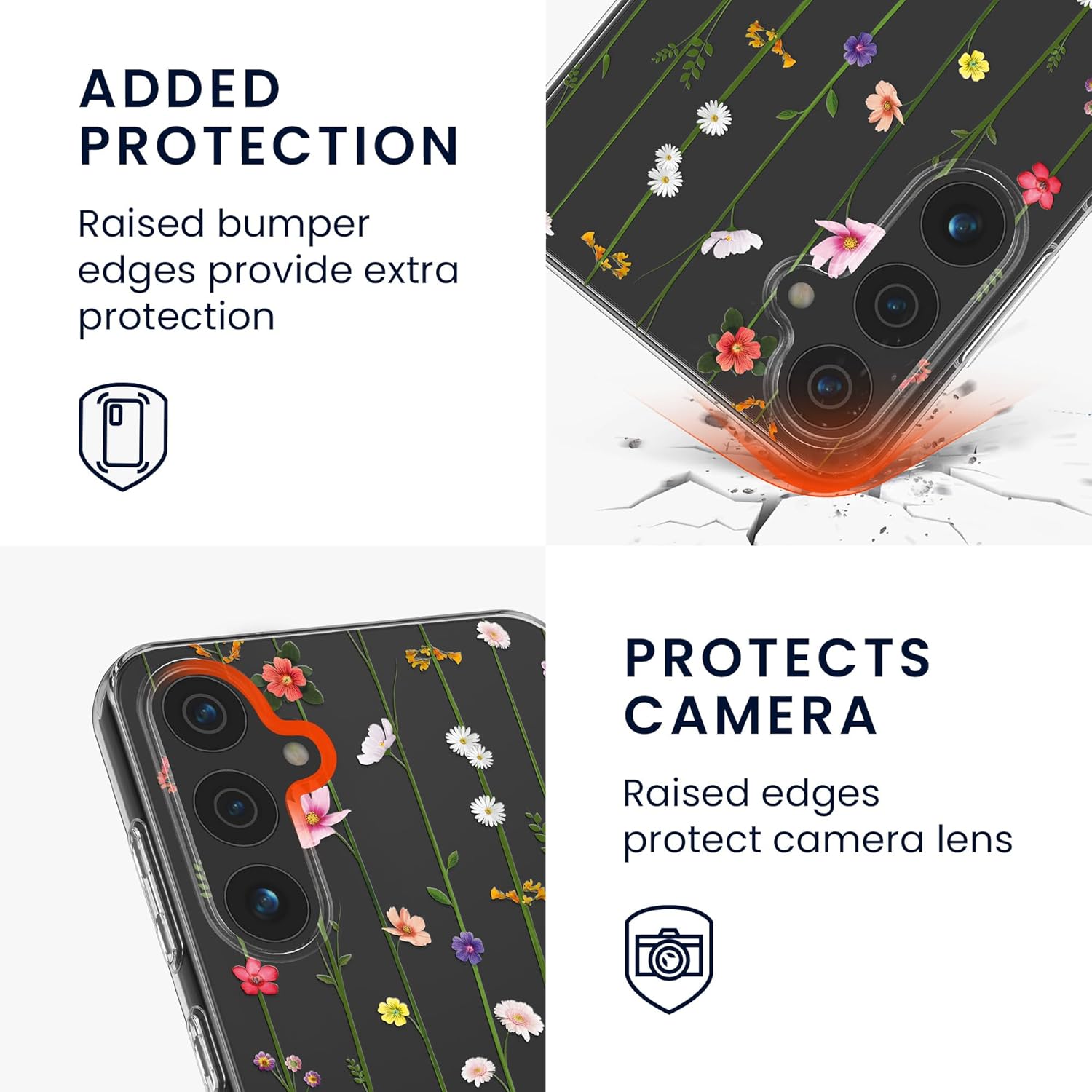 KW Samsung Galaxy A35 5G Λεπτή Θήκη Σιλικόνης TPU - Design Wild Flowers Tendril - Multicoloured / Διάφανη