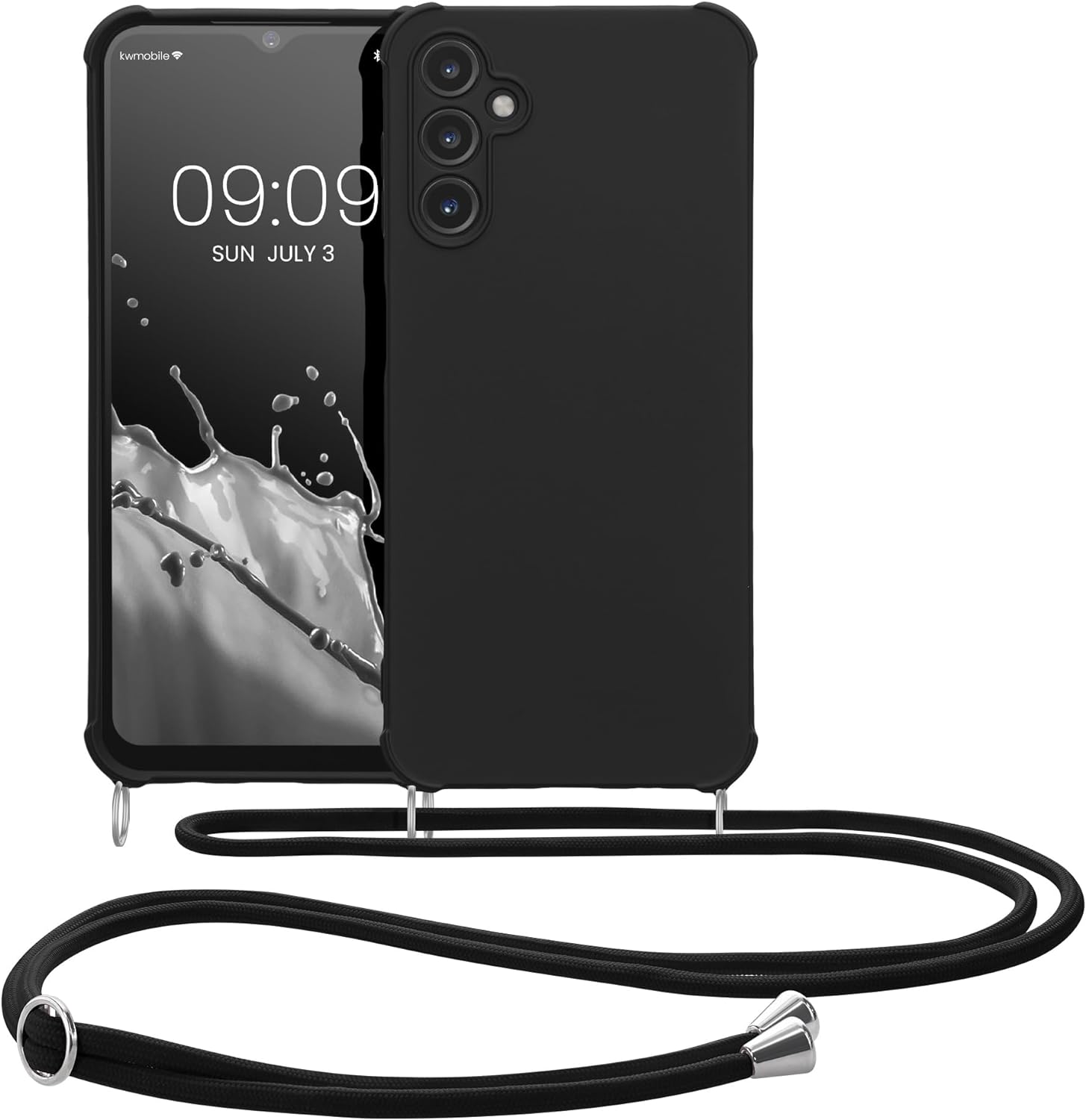 KW Samsung Galaxy A14 5G Θήκη Σιλικόνης TPU με Λουράκι - Black - 60819.01