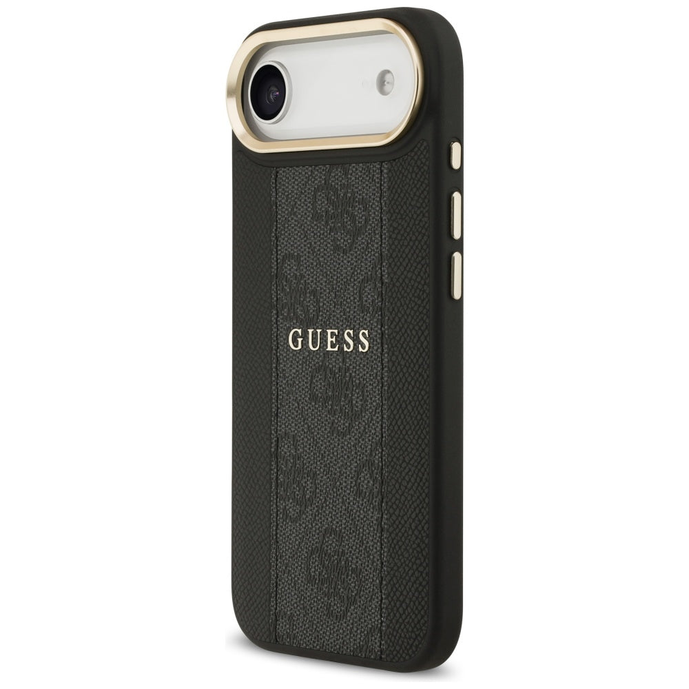 Guess iPhone Air - 4G Stripe MagSafe - Θήκη με Επένδυση Συνθετικού Δέρματος - Black - GUHMP17MPG4SEMCK