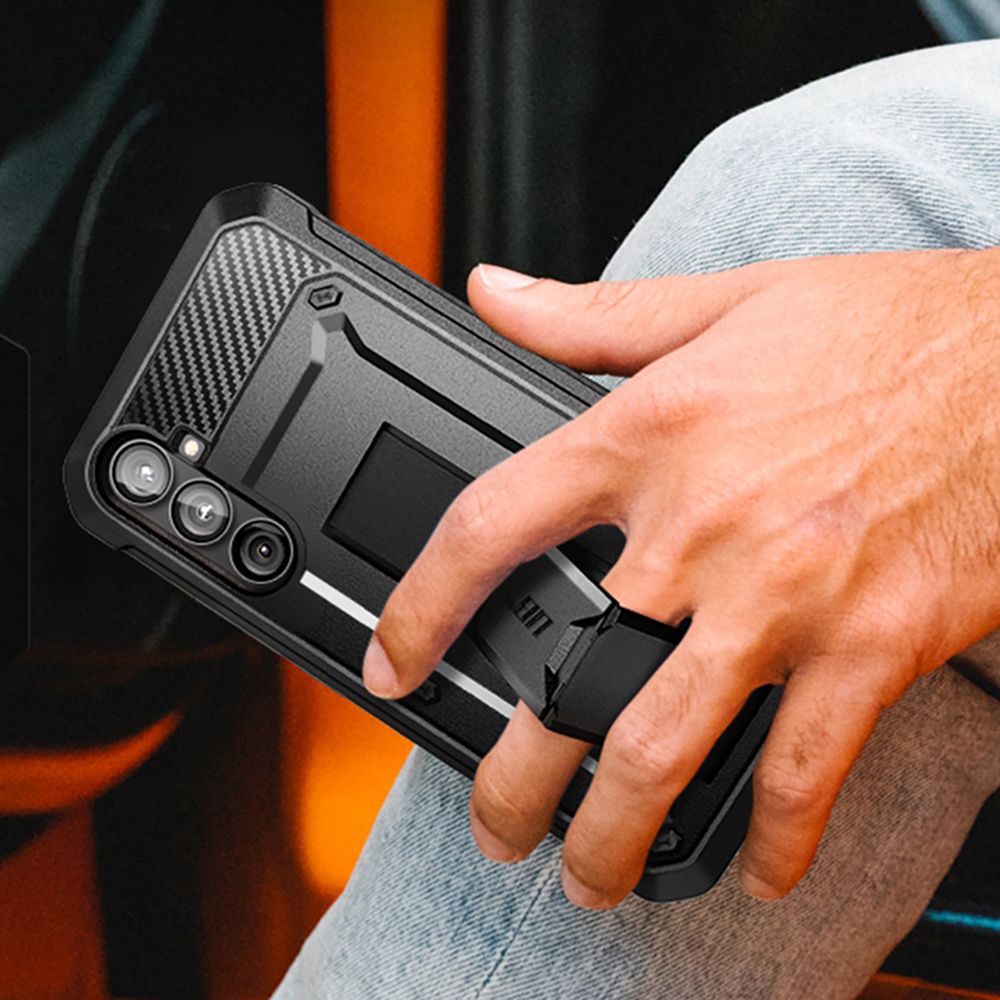 Supcase Samsung Galaxy S24 FE Unicorn Beetle Pro Σκληρή Θήκη με Προστασία Οθόνης και Stand - Black