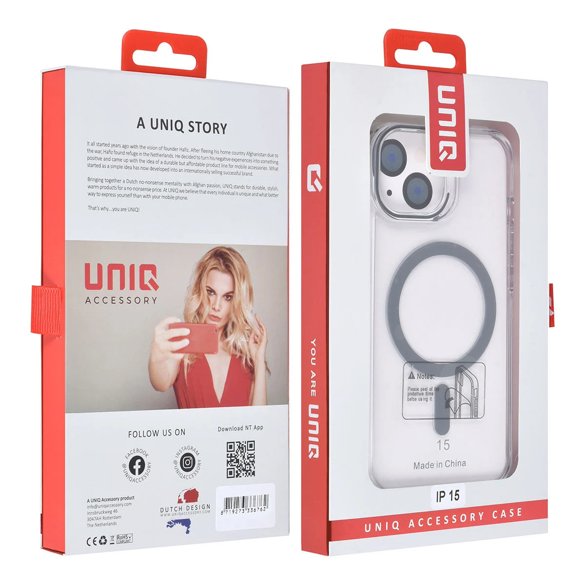 Tuniq iPhone 15 - MagSafe Σκληρή Θήκη με Πλαίσιο Σιλικόνης - Διάφανη / Γκρι