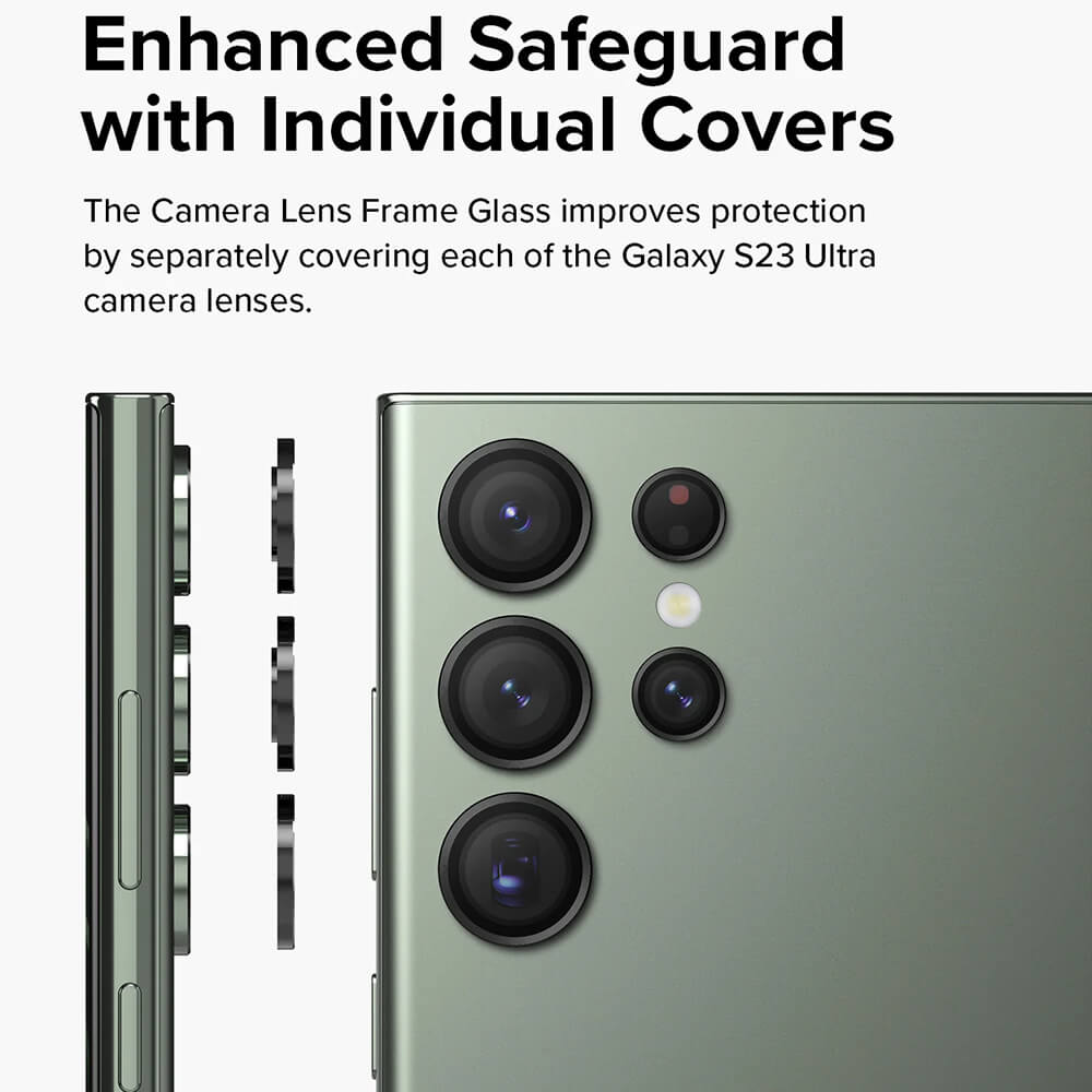Ringke Samsung Galaxy S23 Ultra Lens Frame Glass Αντιχαρακτικό Γυαλί για την Κάμερα - Black
