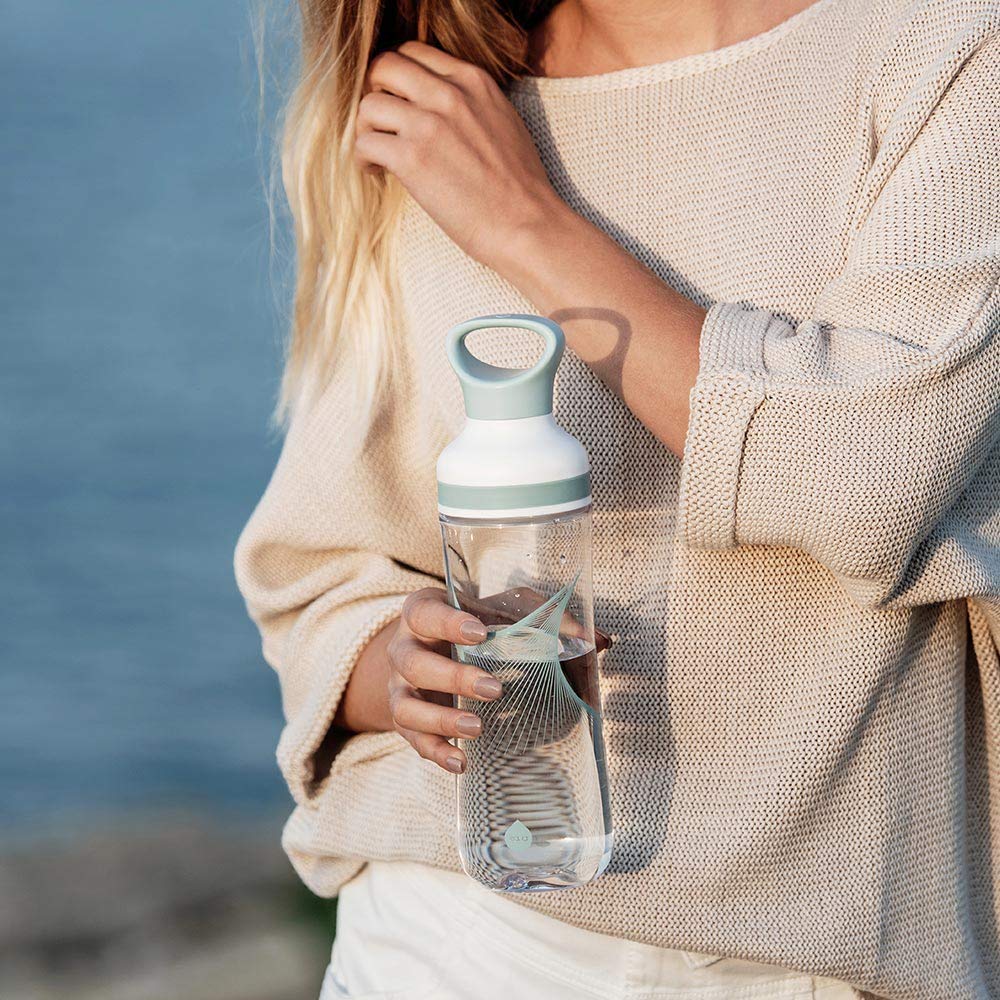 Equa Flow Wave 2in1 Πλαστικό Μπουκάλι Νερού BPA Free - 800ml - Blue / Διάφανο