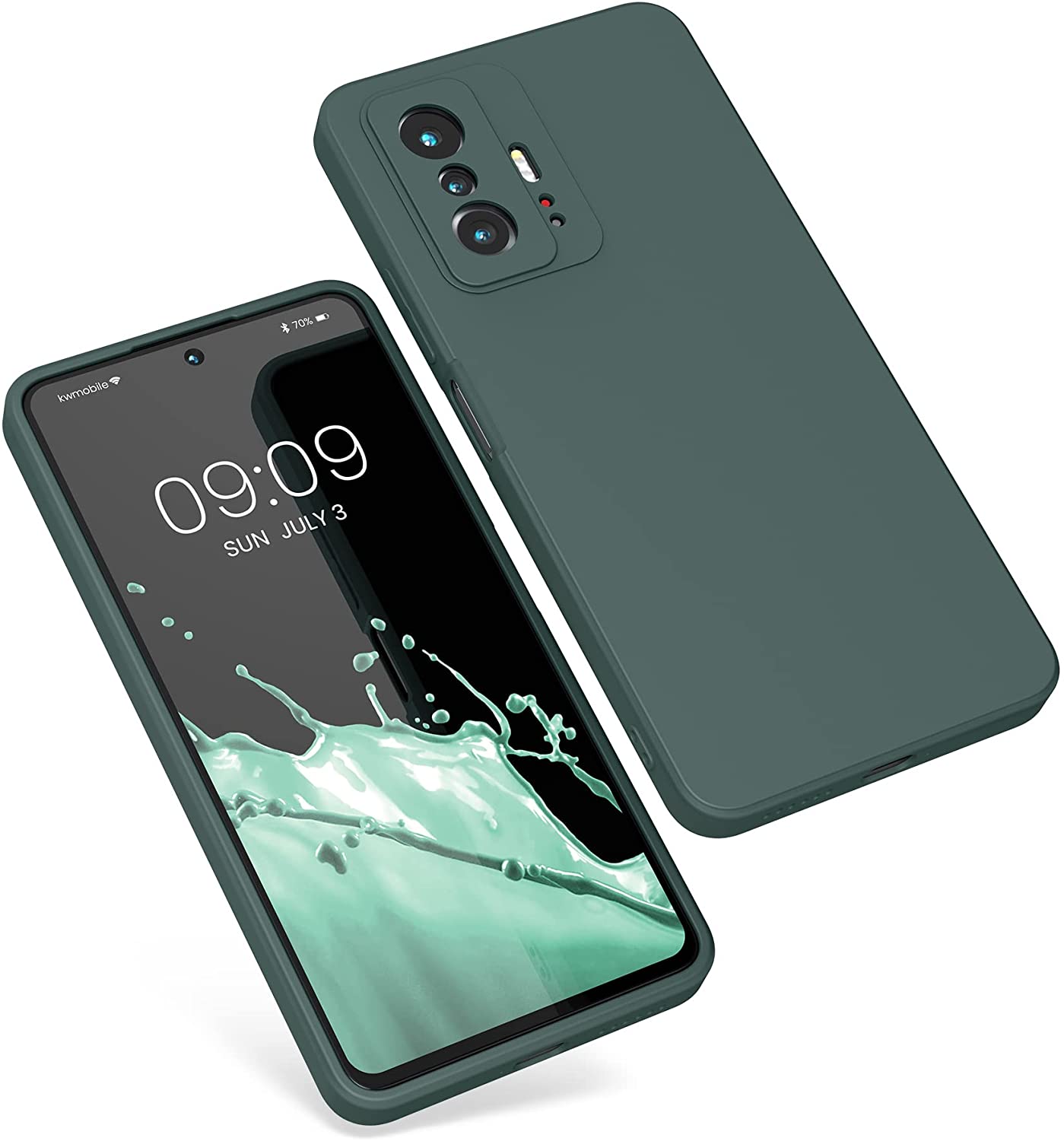 KW Xiaomi 11T / 11T Pro Θήκη Σιλικόνης Rubberized TPU - Blue Green - 56573.171