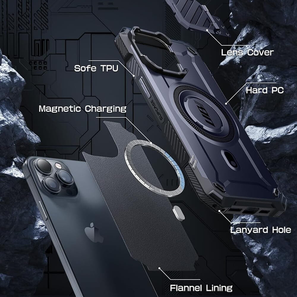 Supcase iPhone 15 Pro Max - Unicorn Beetle XT MagSafe - Σκληρή Θήκη με Προστασία Κάμερας / Stand - Mountain