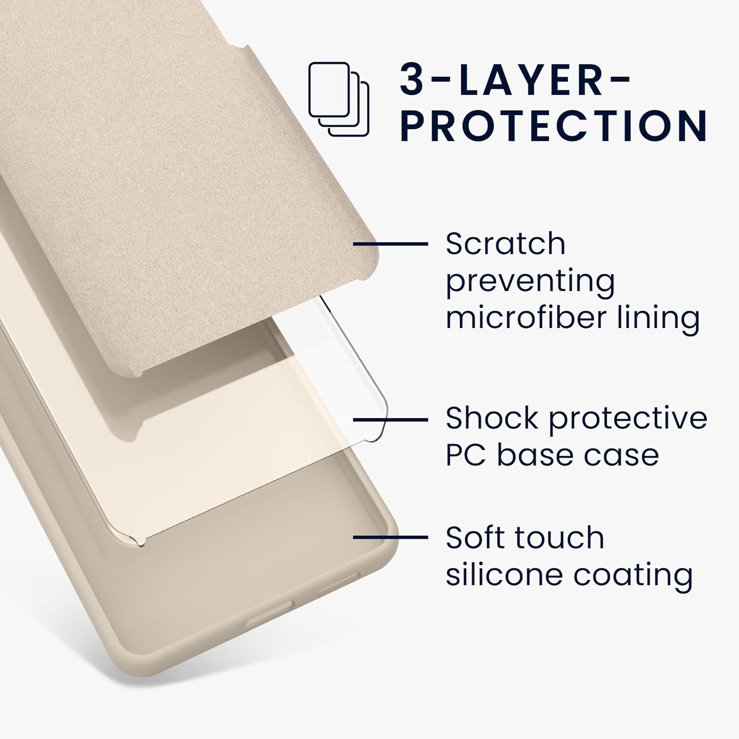 KW iPhone 15 Pro Θήκη Σιλικόνης Rubberized TPU - Cream