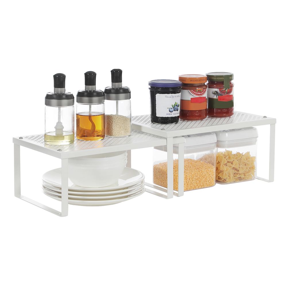 Songmics Σετ με 2 Μεταλλικά Ράφια για τον Πάγκο - White - KCS01WT