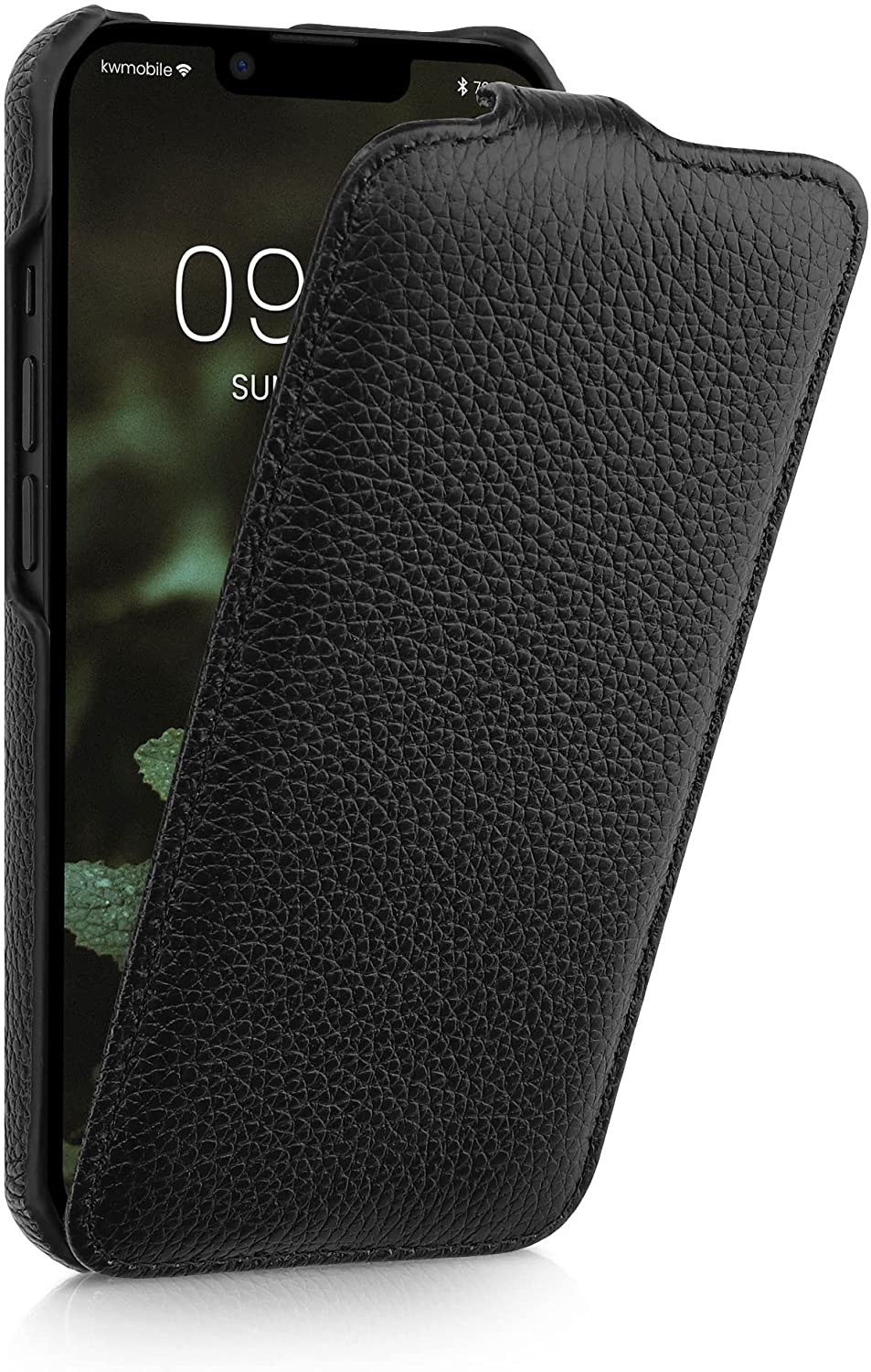 Kalibri iPhone 13 Θήκη Flip από Γνήσιο Δέρμα - Black - 56410.01