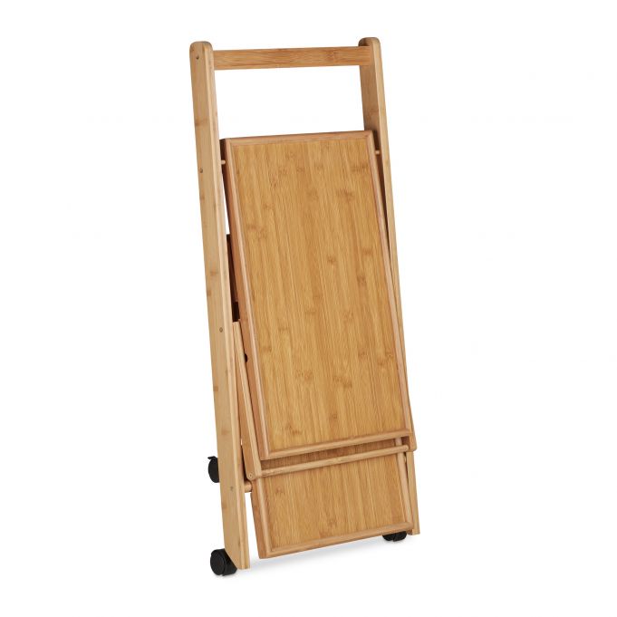 Relaxdays Πτυσσόμενο Καρότσι Σερβιρίσματος με 2 Ράφια - Natural - 4052025221645