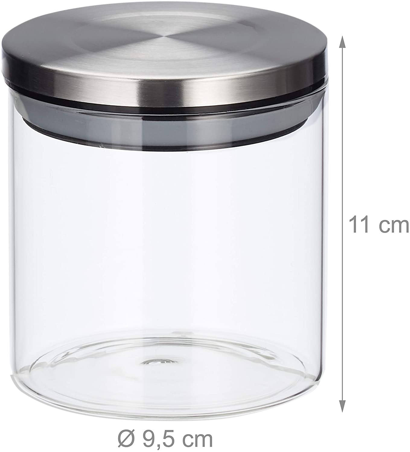 Relaxdays Σετ με 3 Γυάλινα Βάζα Αποθήκευσης - Silver / Clear - 4052025279967