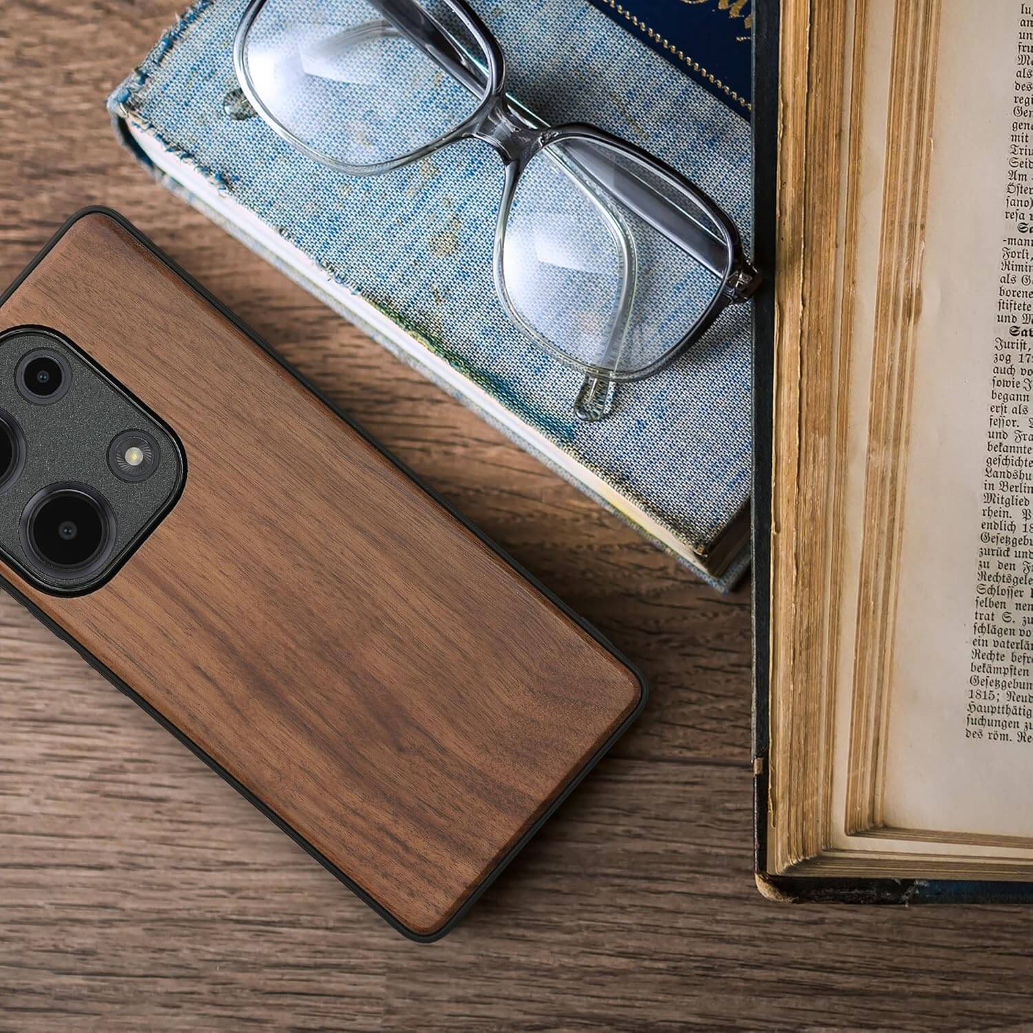 KW Xiaomi Redmi Note 13 Pro 4G Θήκη από Φυσικό Ξύλο - Brown