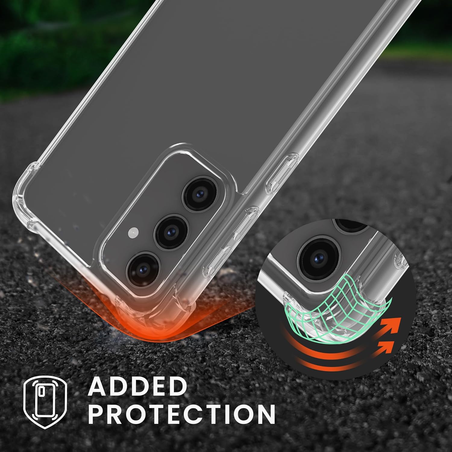 KW Samsung Galaxy S23 FE Θήκη Σιλικόνης TPU με Λουράκι - Διάφανη / Black