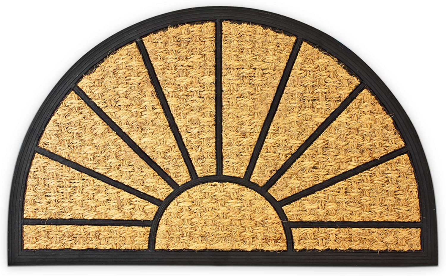 Relaxdays Χαλάκι Πόρτας Coco Fibre Design Semi-Circular - 75 x 45 cm - Natural - 4052025032111