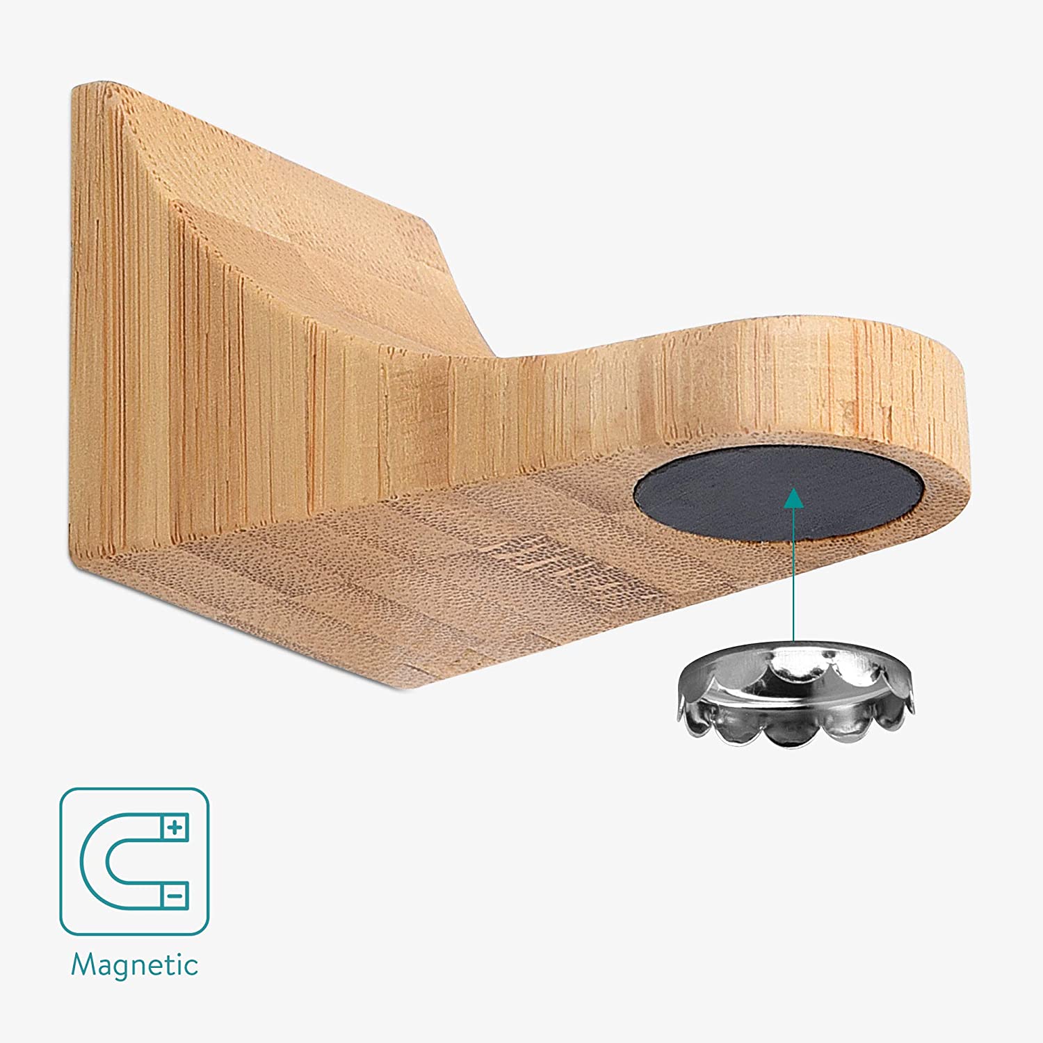 Navaris Σετ με 2 Μαγνητικές Βάσεις Τοίχου για Σαπούνι - Bamboo - 52625.05