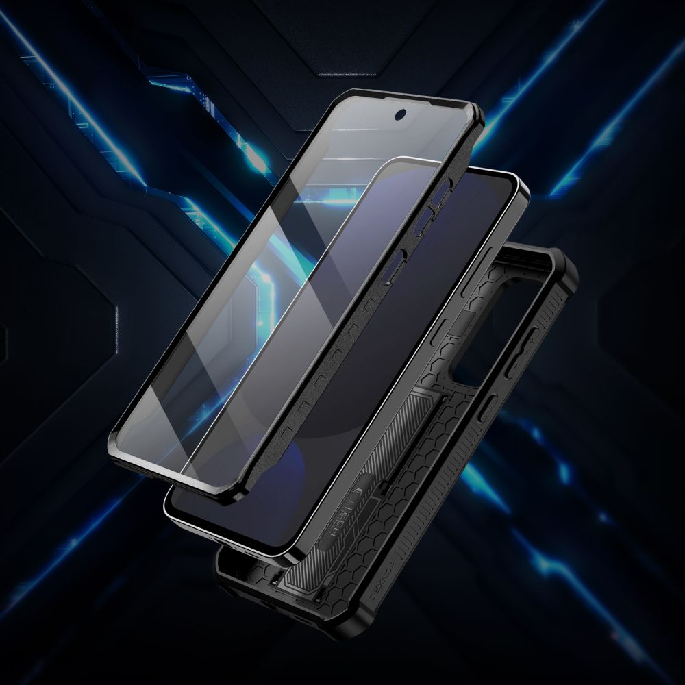 Tech-Protect Samsung Galaxy S24 FE Kevlar Cam+ Θήκη 360 Full Body με Προστασία για την Οθόνη και την Κάμερα και Stand - Black