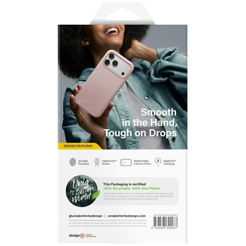 Uniq iPhone 18 Pro / iPhone 17 Pro - Θήκη Σιλικόνης MagSafe - Lino Magclick Charging - Pale Rose