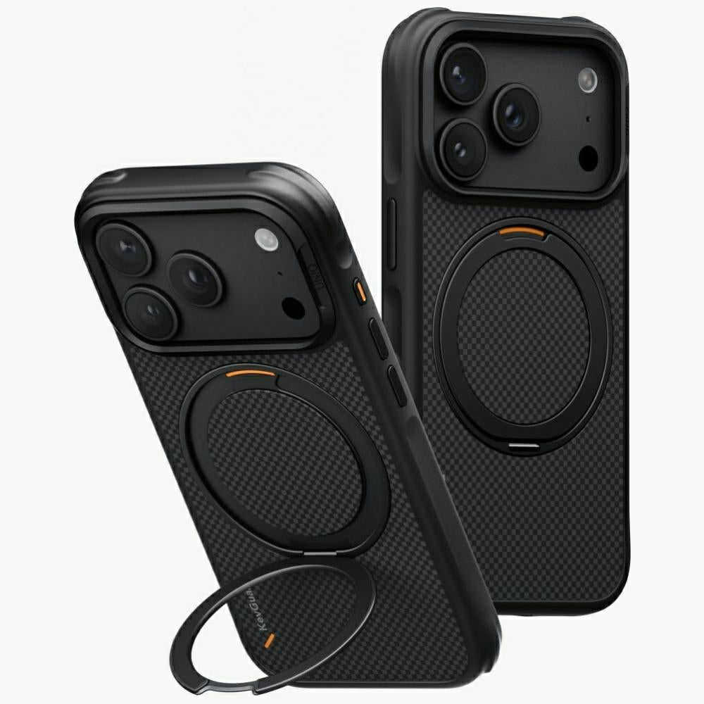 Uniq iPhone 18 Pro / iPhone 17 Pro - Σκληρή Θήκη με Δαχτυλίδι Συγκράτησης MagSafe - Keva Mov Kickstand Aramid - Black
