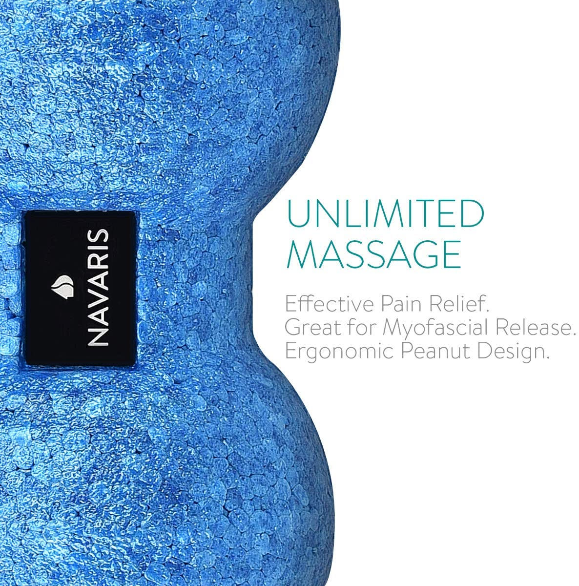 Navaris 2x Peanut Duo Massage Ball - Σετ με 2 Μπάλες Μασάζ - Blue / Black - 48106.04
