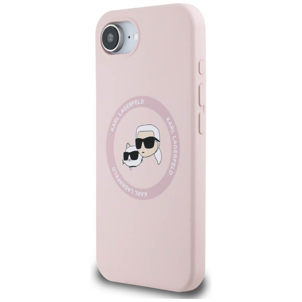 Karl Lagerfeld iPhone 16e - Silicone Karl and Choupette Heads - Θήκη Σιλικόνης με MagSafe - Pink - KLHMPSE4SKCHTCP
