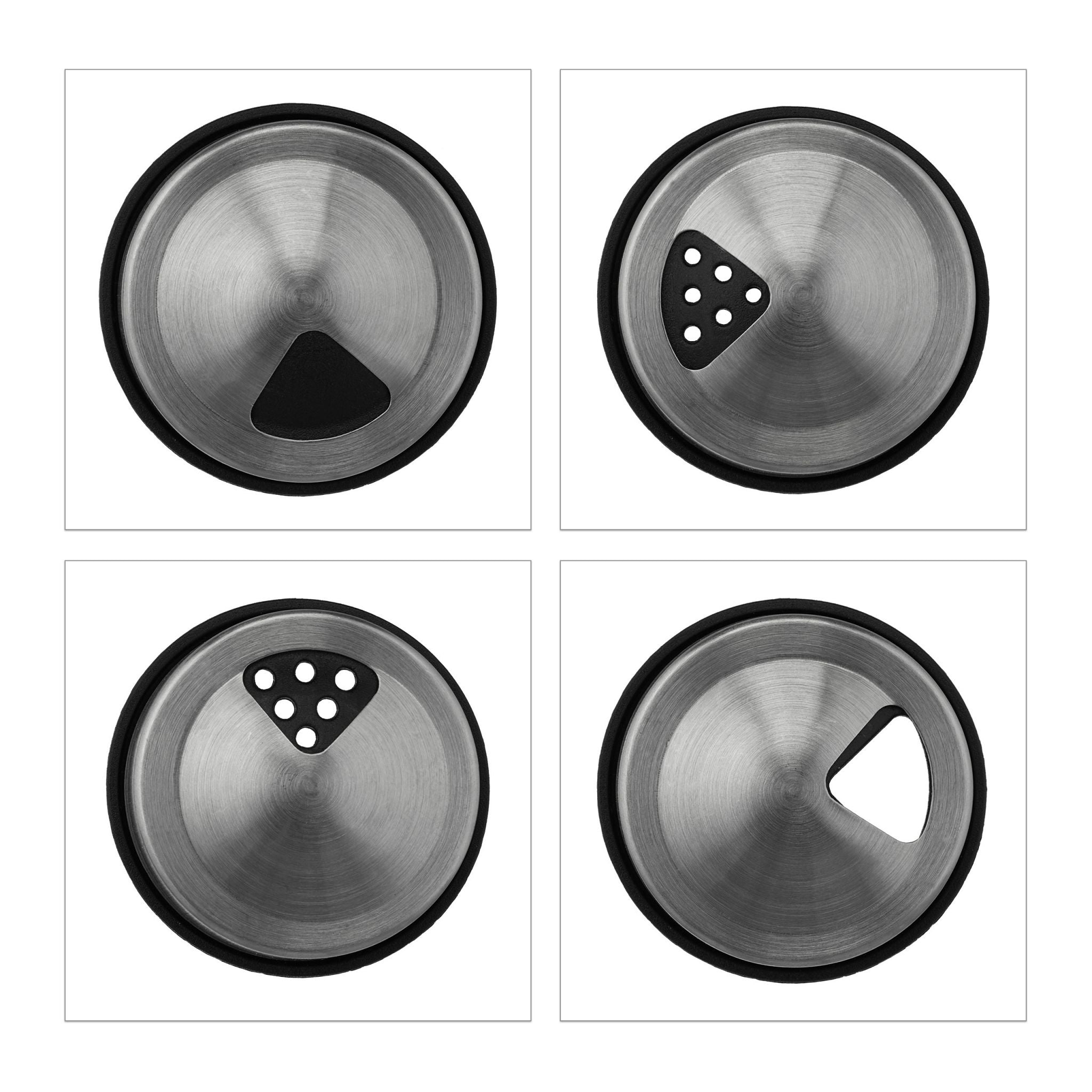 Relaxdays Καρουζέλ Μπαχαρικών με 6 Δοχεία - Silver / Black - 4052025423001