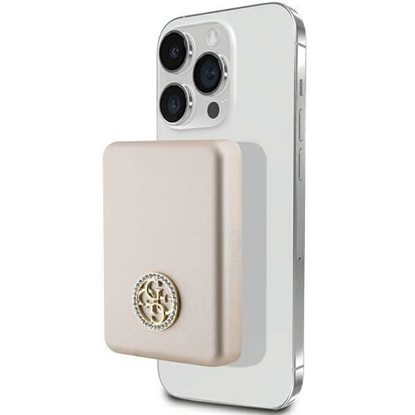 Guess PowerBank 15W - MagSafe 4G Strassed Metal Logo - 5000 mAh - Gold - GUPBM5AL4DMD