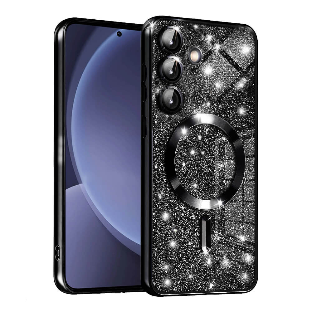 Techsuit Samsung Galaxy S25 Plus - Luxury Glitter MagSafe - Θήκη Σιλικόνης - Black