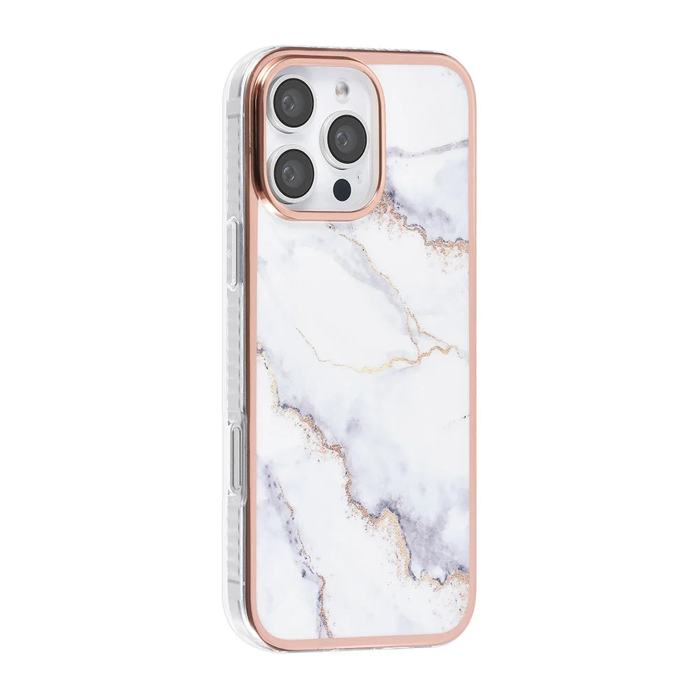 Tuniq iPhone 16 Pro Max Silicone Θήκη Σιλικόνης - Marble / White