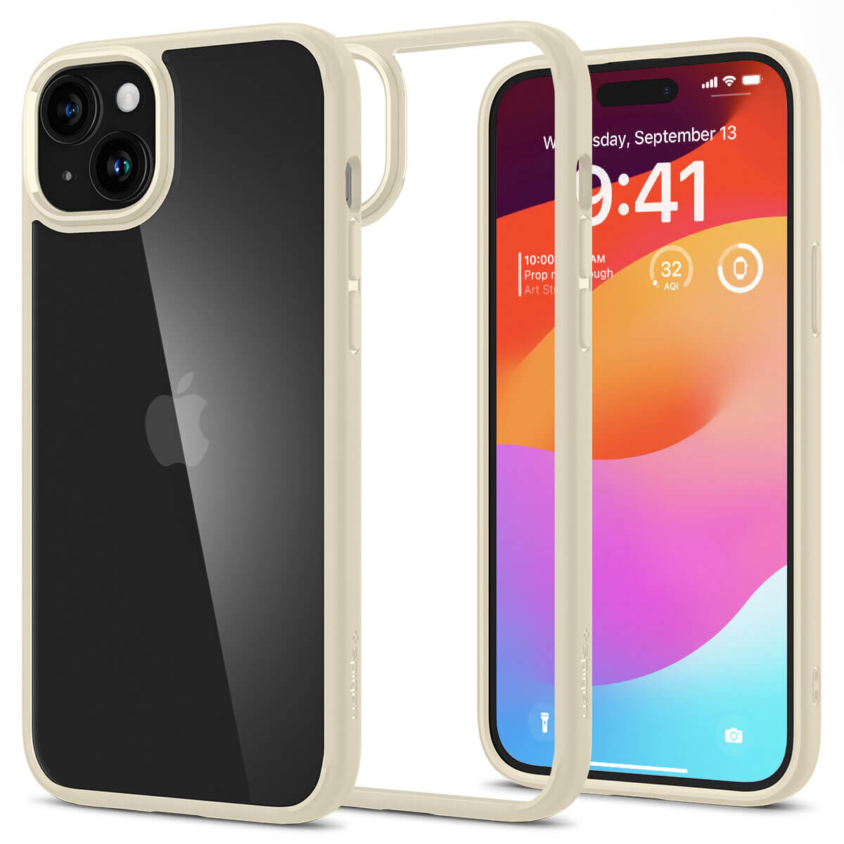 Spigen iPhone 15 Ultra Hybrid Σκληρή Θήκη με Πλαίσιο Σιλικόνης - Mute Beige