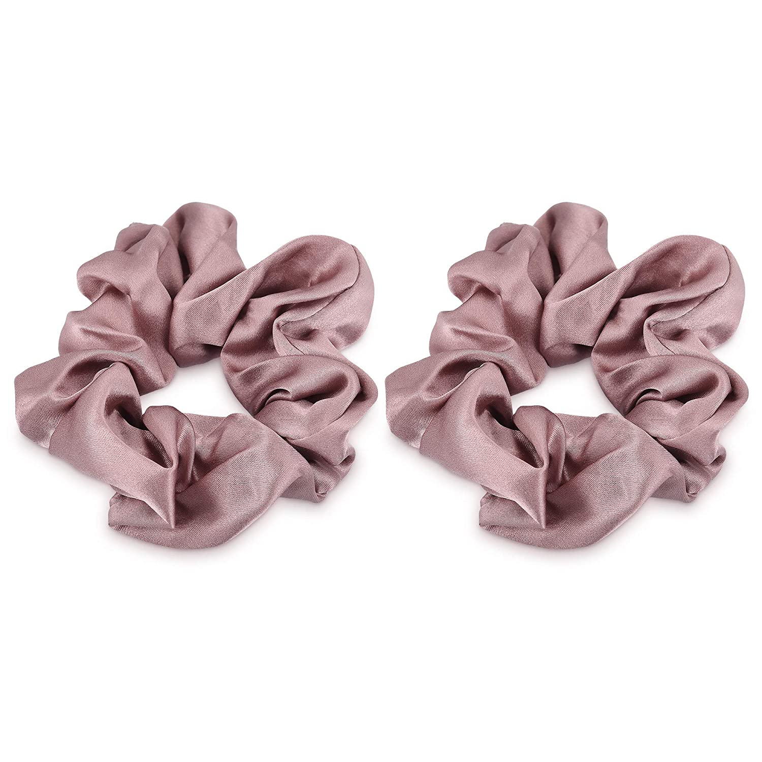 Navaris Σετ με 2 Μεταξωτά Scrunchies Λαστιχάκια Μαλλιών - Pink - 50258.02.33