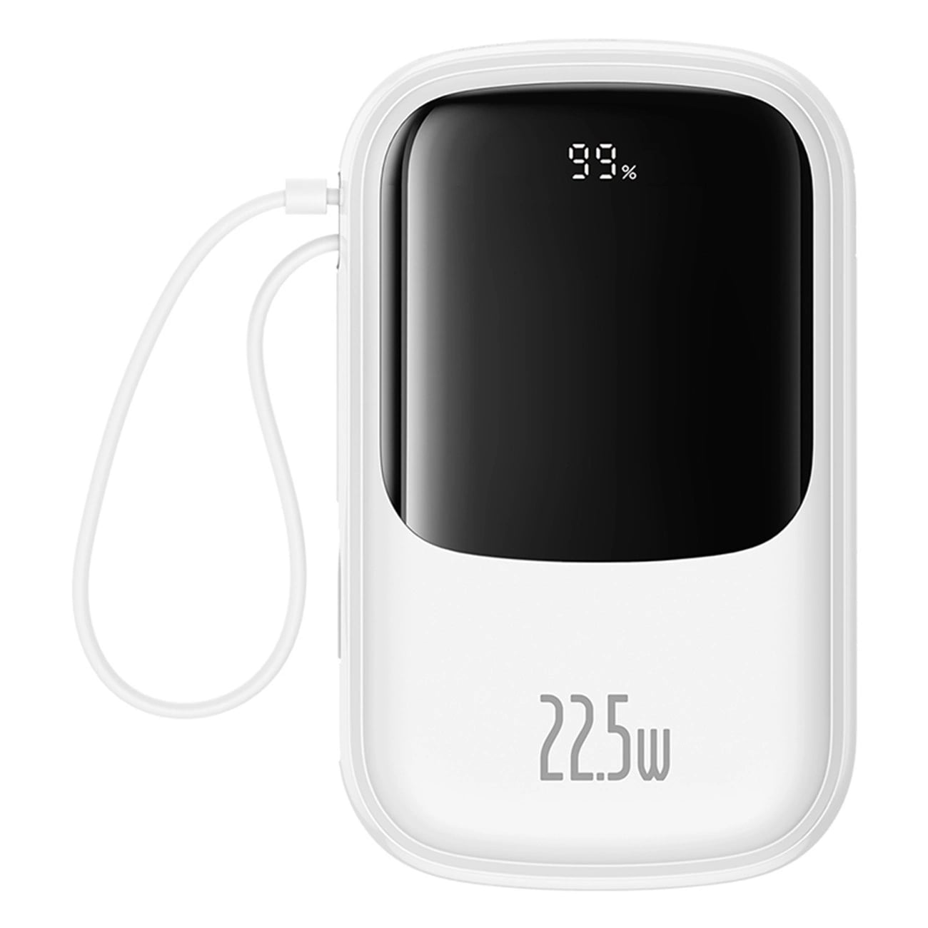 Baseus Qpow Pro+ Power Bank 20000mAh 22.5W με Οθόνη και Ενσωματωμένο Καλώδιο Type-C - White - P10067103213-00