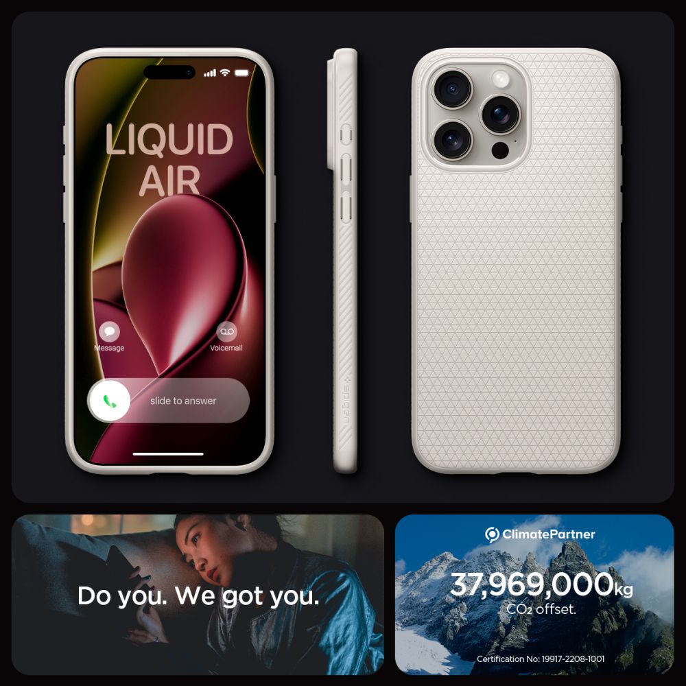 Spigen iPhone 15 Pro Liquid Air Θήκη Σιλικόνης - Natural Titanium