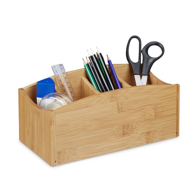 Relaxdays Ξύλινη Βάση Οργάνωσης Γραφείου από Bamboo - Natural - 4052025202460