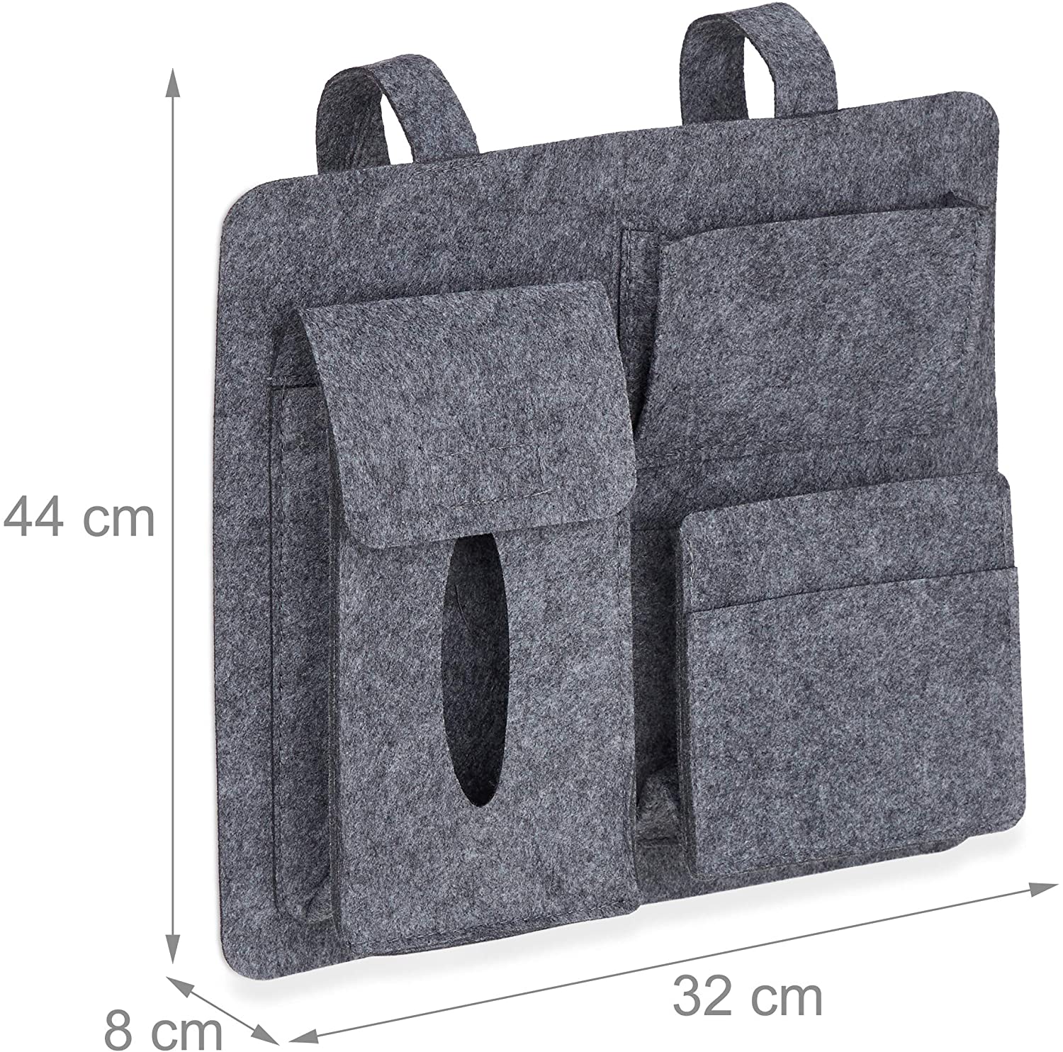 Relaxdays Θήκη Πλάτης Καθίσματος Αυτοκινήτου - Grey - 4052025895365