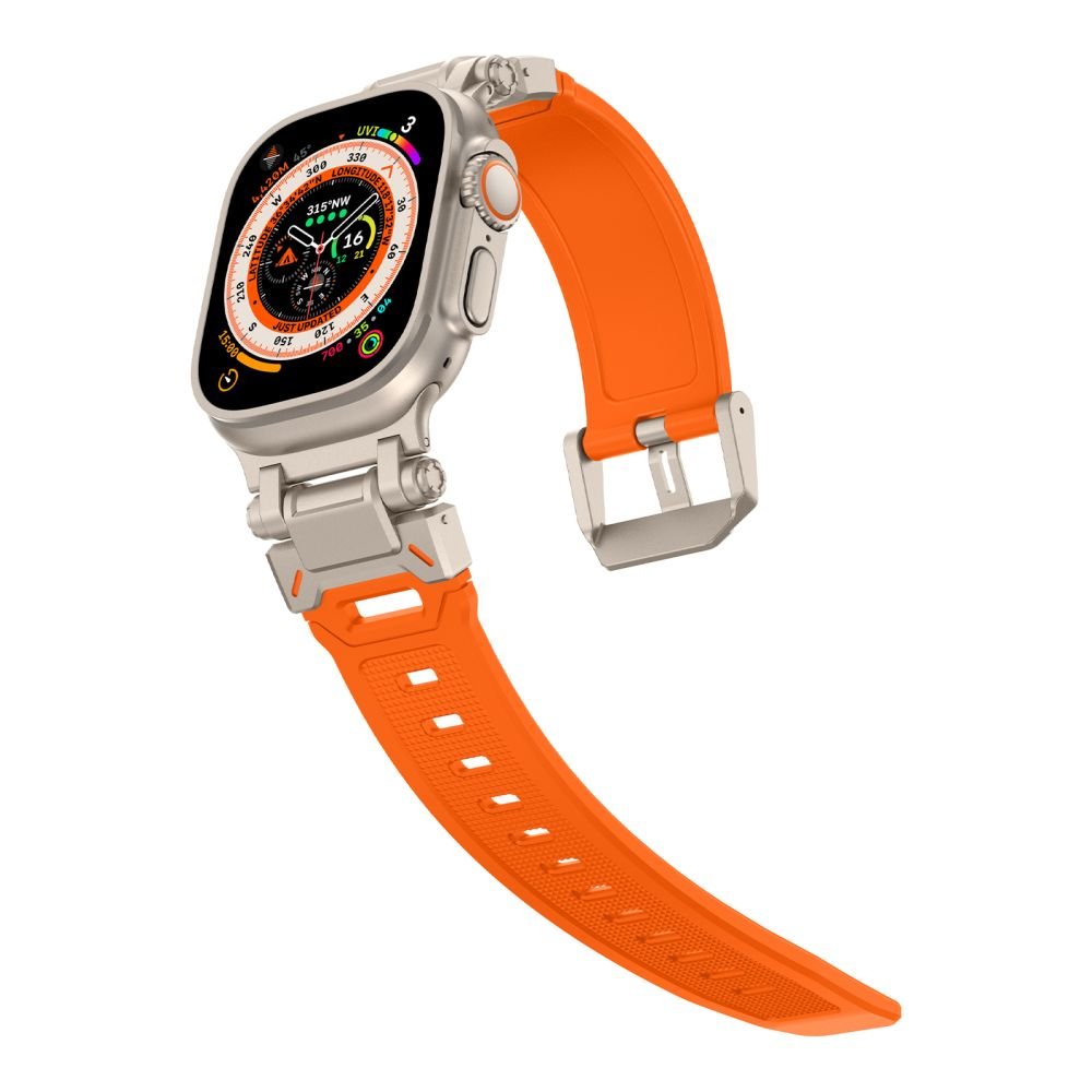 Tech - Protect Λουράκι Apple Watch 4/5/6/7/8/9/10/11 - SE (1/2/3) - ULTRA (1/2/3) - 44/45/46/49mm Delta Pro Λαστιχένιο - Orange / Titanium