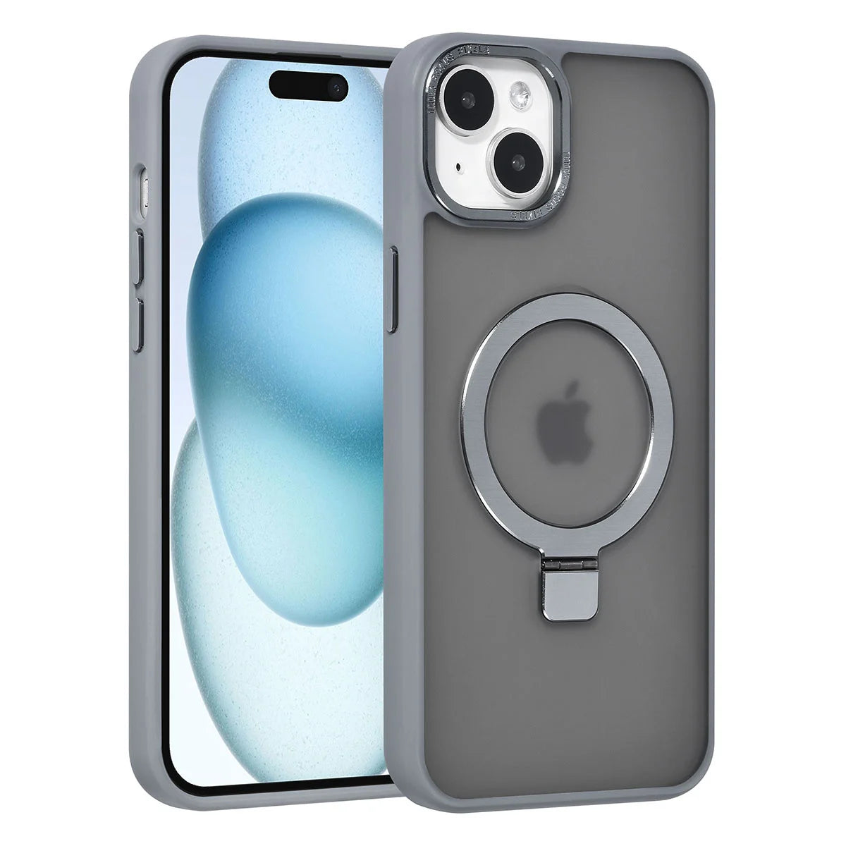 Tuniq iPhone 15 Plus / 14 Plus - MagSafe Σκληρή Θήκη με Δαχτυλίδι Συγκράτησης - Grey