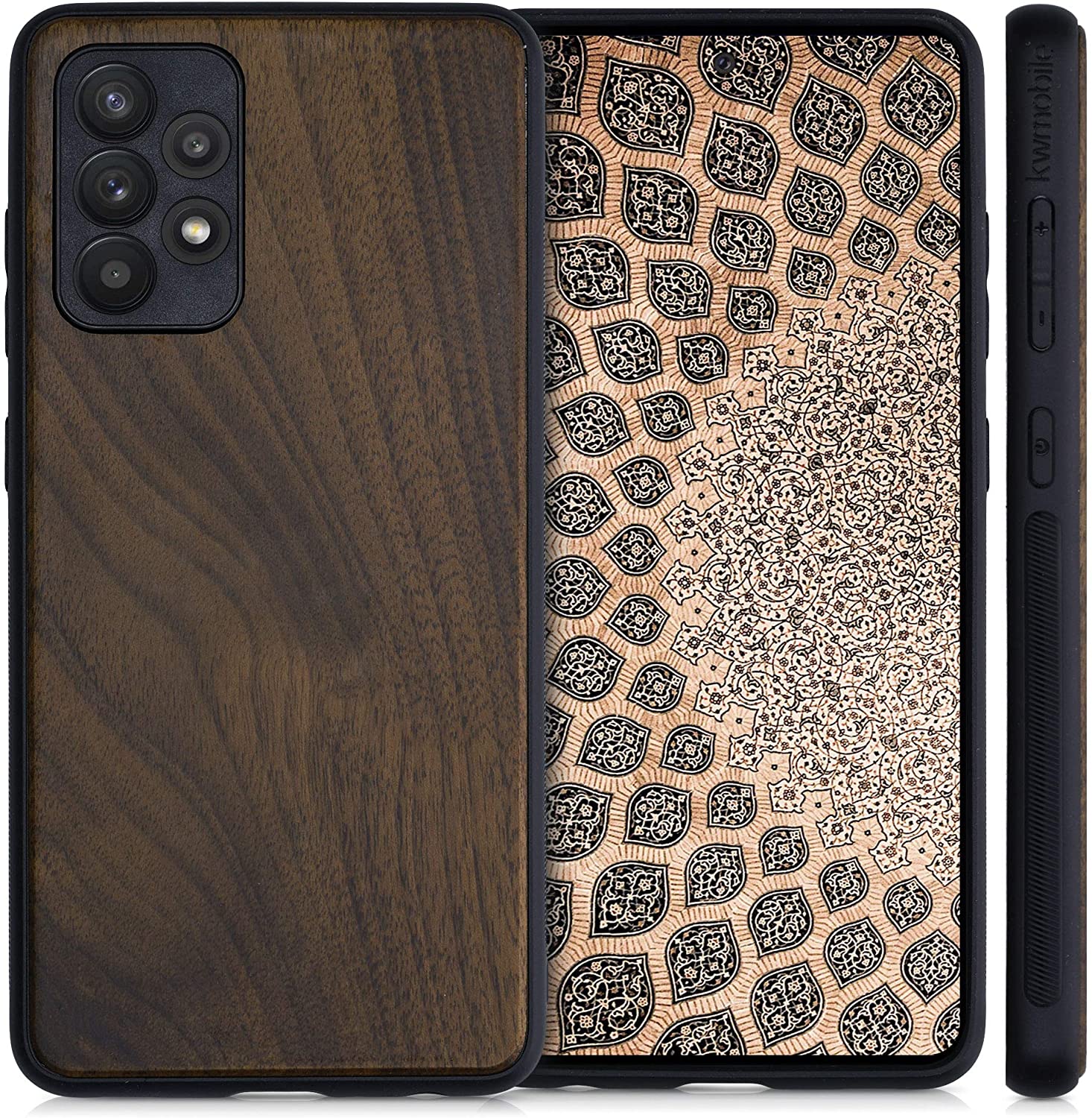 KW Samsung Galaxy A52 / A52 5G / A52s 5G Θήκη από Φυσικό Ξύλο - Dark Brown - 54353.18