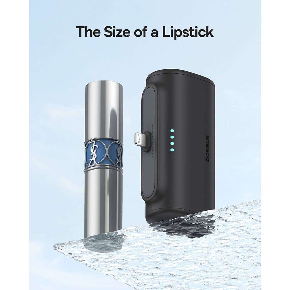 Baseus Compact Series Lightning - PowerBank 5000mAh 20W με Καλώδιο Type-C to Type-C - Black - P10068307113-00