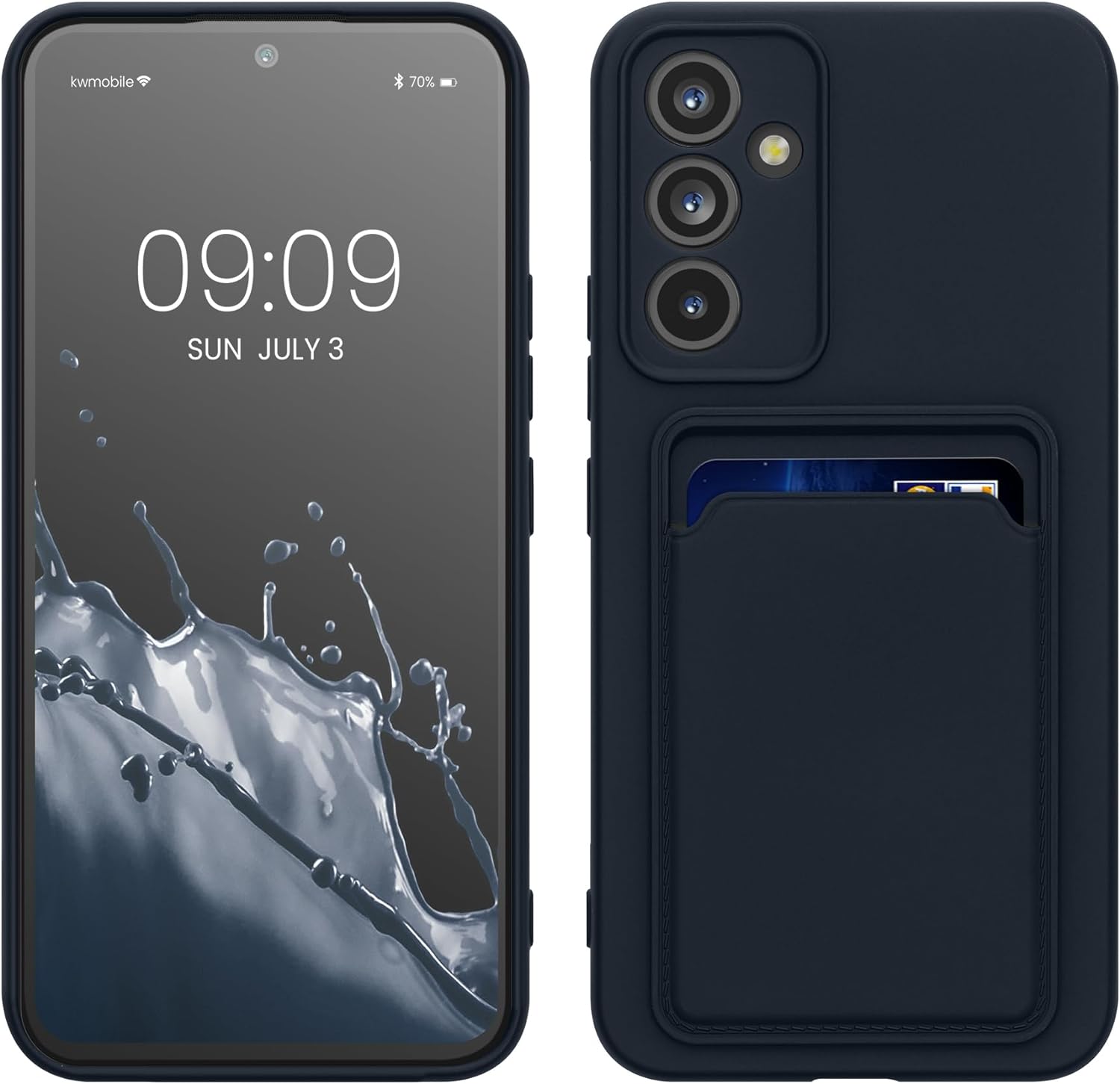 KW Samsung Galaxy A54 5G Θήκη Σιλικόνης TPU με Υποδοχή για Κάρτα - Dark Blue