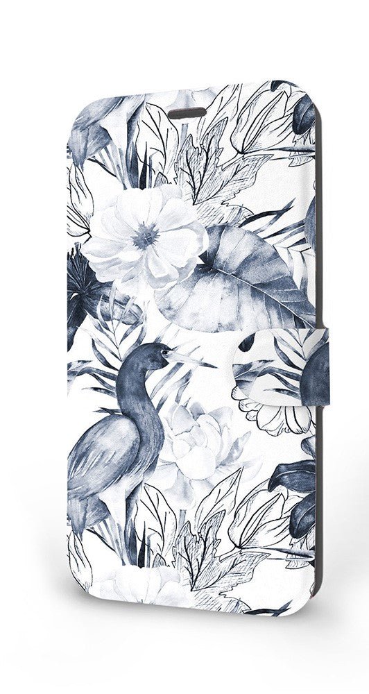 Mobiwear iPhone 14 Pro Θήκη Βιβλίο Slim Flip - Design Exotic Bird Crane and Flowers - MX09S