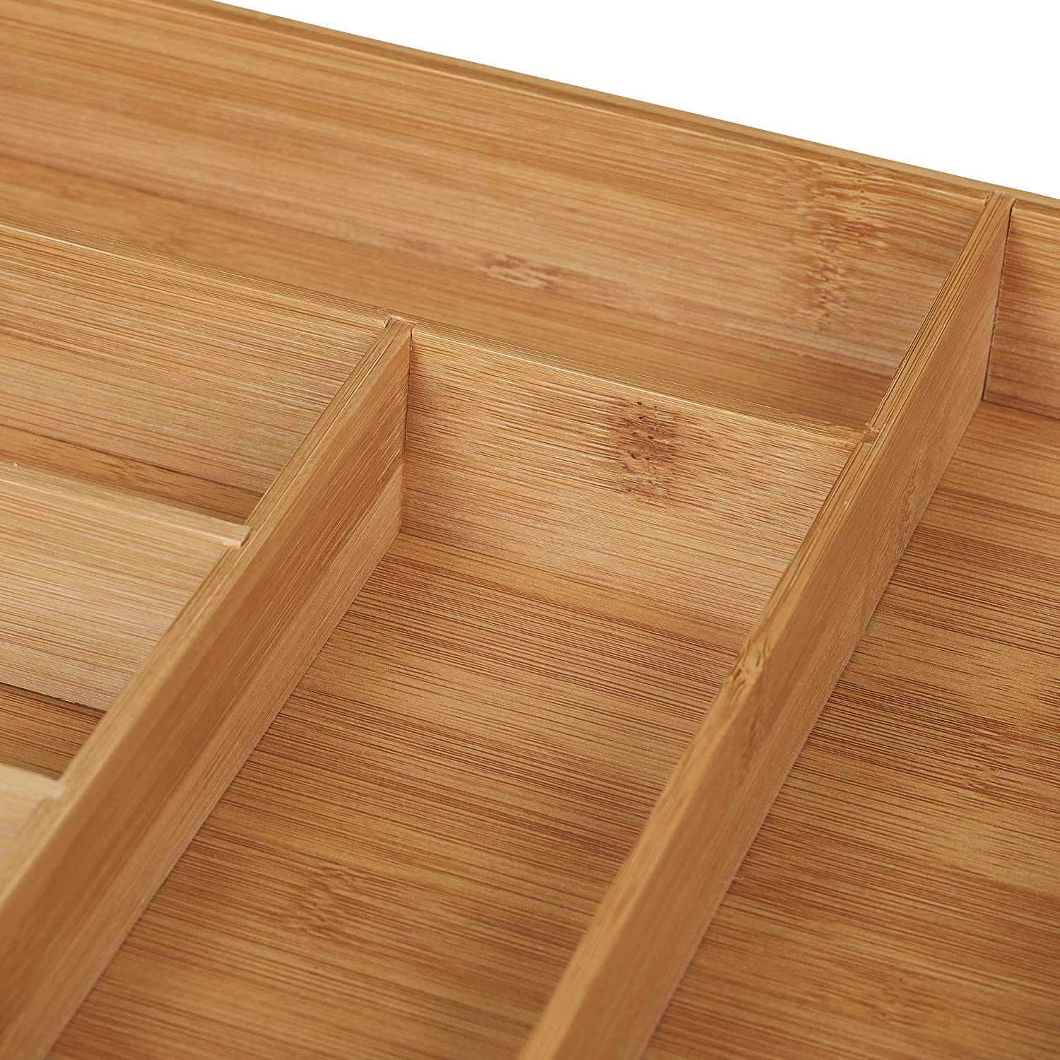 Relaxdays Ξύλινη Θήκη Συρταριού για Μαχαιροπίρουνα με 6 Διαμερίσματα - Natural - 4052025321789